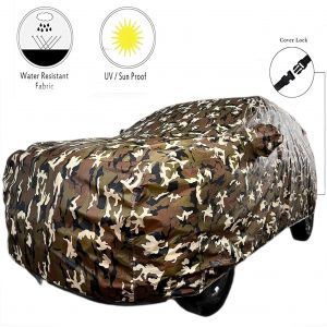 Waterproof Car Body Cover Compatible with Figo Old with Mirror Pockets (Jungle Print)